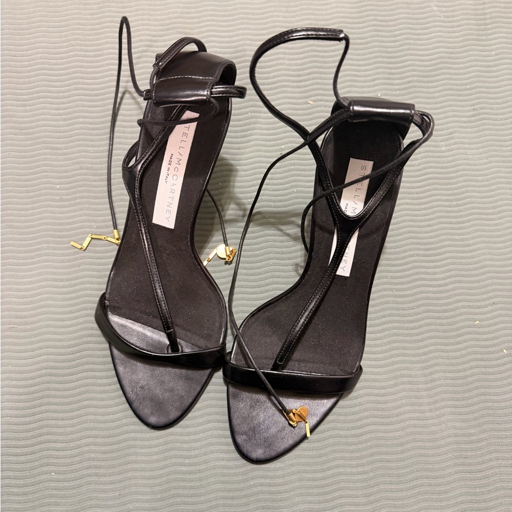 Stella McCartney Black Heels with Gold Accents